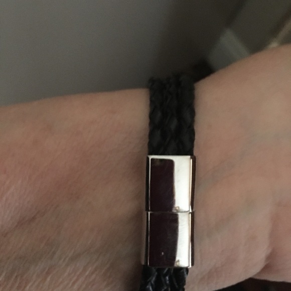 Pearl, Silver Balls, black leather bracelet… - Picture 2 of 2